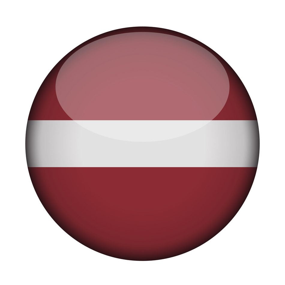 latvia Flag in glossy round button of icon. latvia emblem isolated on white background. National concept sign. Independence Day. Vector illustration.